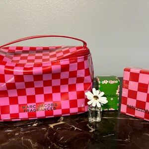 Marc Jacobs Red Checkered Cosmetic Bag